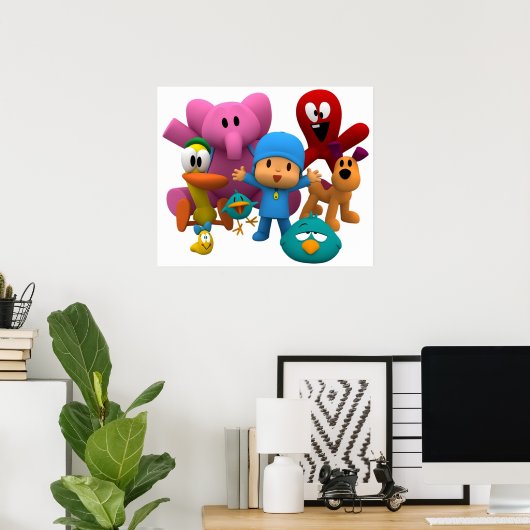 pocoyo's en vrienden zijn glimlach, tshirt masker  poster (Thuiskantoor)