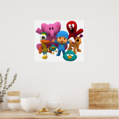 pocoyo's en vrienden zijn glimlach, tshirt masker  poster (Keuken)