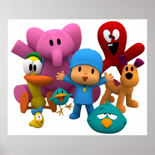 pocoyo's en vrienden zijn glimlach, tshirt masker  poster (Voorkant)