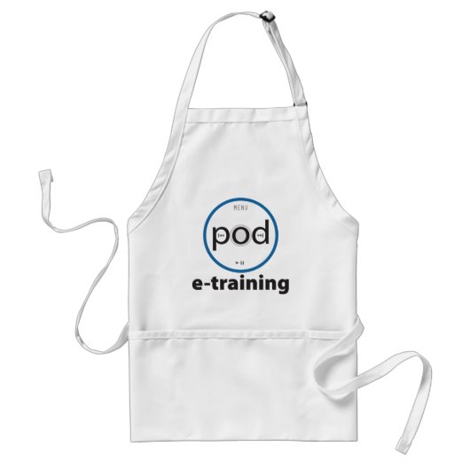pod-e-training Basic White Utility Apron Standaard Schort (Voorkant)