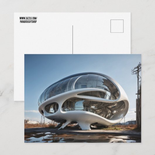 POD HOUSE FUTURISTISCH BRIEFKAART (Voorkant / Achterkant)