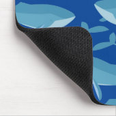 Pod of Whales Zwemmen Donkerblauw Gepersonaliseerd Muismat (Hoek)