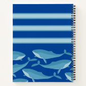 Pod of Whales Zwemmen Donkerblauw Gepersonaliseerd Notitieboek (Achterkant)