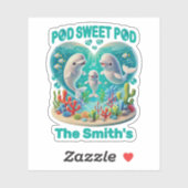 "Pod Sweet Pod" Walvis Familie Aanpasbaar Sticker (Vel)