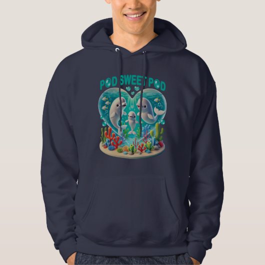 "Pod Sweet Pod" Whale-familie Hoodie (Voorkant)