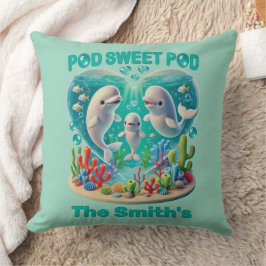 "Pod Sweet Pod" Whale familie  Kussen