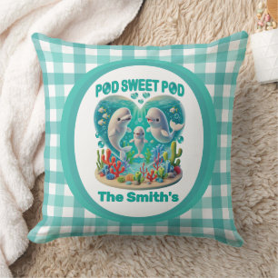"Pod Sweet Pod" Whale familie Kussen