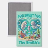"Pod Sweet Pod" Whale familie  Magneet (Voorkant / Achterkant)