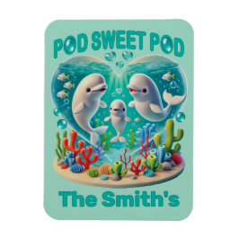 "Pod Sweet Pod" Whale familie  Magneet