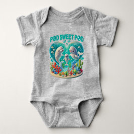"Pod Sweet Pod" Whale-familie Romper