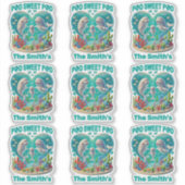 "Pod Sweet Pod" Whale familie  Sticker (Voorkant)