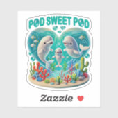 "Pod Sweet Pod" Whale-familie Sticker (Vel)
