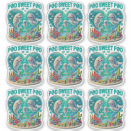"Pod Sweet Pod" Whale-familie Sticker