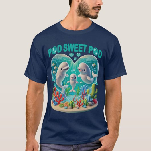 "Pod Sweet Pod" Whale-familie T-shirt (Voorkant)