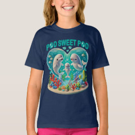 "Pod Sweet Pod" Whale-familie T-shirt