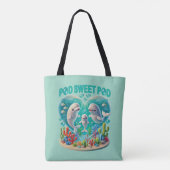 "Pod Sweet Pod" Whale-familie Tote Bag (Achterkant)