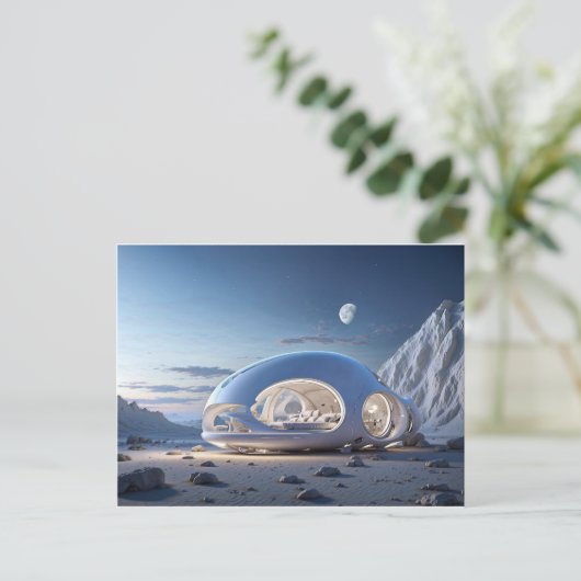 POD TINY HOUSE FUTURISTISCH BRIEFKAART (Staand voorkant)