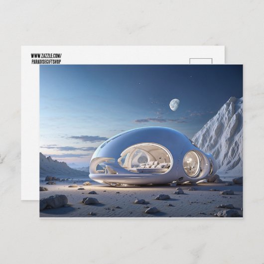 POD TINY HOUSE FUTURISTISCH BRIEFKAART (Voorkant / Achterkant)