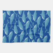 Pod walvissen die donkerblauw zwemmen theedoek (Horizontaal)