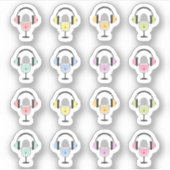 Podcast Audiobook Planner Koptelefoons Microfoons Sticker (Voorkant)