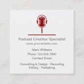 Podcast Creation Specialist Vierkante Visitekaartje (Voorkant)