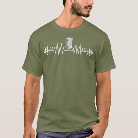 Podcast Heartbeat Podcaster Heart Beat Host T-shirt (Voorkant)