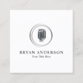 Podcast Host - Old Microphone Visitekaartje (Voorkant)