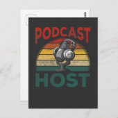  podcast host pocasting Streaming-host Briefkaart (Voorkant / Achterkant)