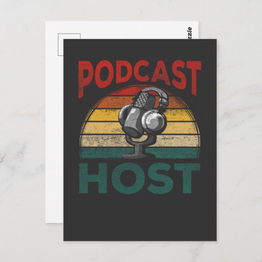  podcast host pocasting Streaming-host Briefkaart (Voorkant / Achterkant)
