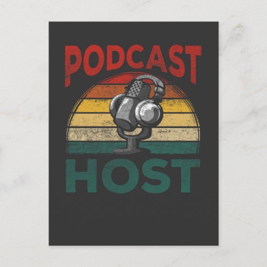  podcast host pocasting Streaming-host Briefkaart (Voorkant)