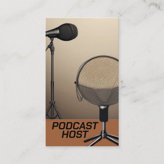 Podcast-hostmicrofoon Visitekaartje (Voorkant)