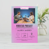 Podcast Launch Event Invitation Kaart (Staand voorkant)