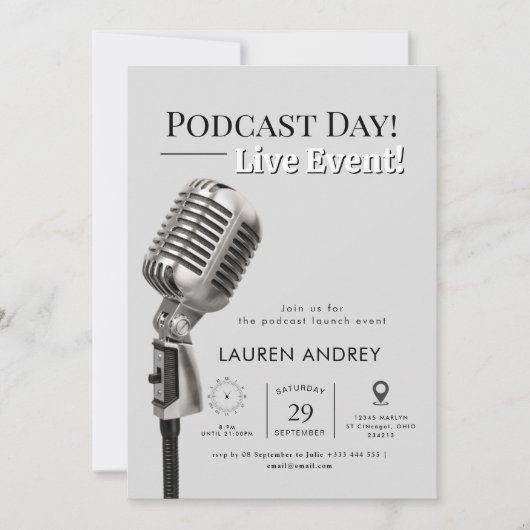 Podcast Launch Event Invitation Kaart (Voorkant)