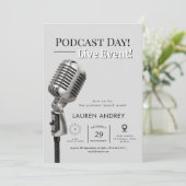 Podcast Launch Event Invitation Kaart (Staand voorkant)