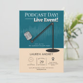 Podcast Launch Event Invitation Kaart (Staand voorkant)