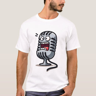 Podcast Logo met Cartoon microfoon T-shirt