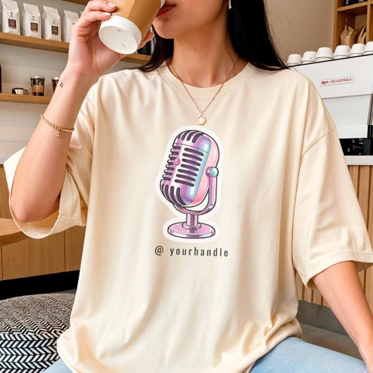 Podcast Mic + Uw sociale mediabenaaming T-shirt