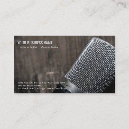 podcast-microfoonradio visitekaartje (Achterkant)