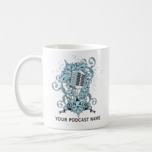 Podcast Naam Blue Microphone Koffiemok (Links)