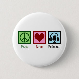 Podcast Peace Love Podcasts Ronde Button 5,7 Cm