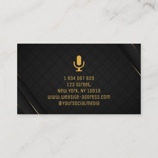 Podcast, Visitekaartje van Podcaster (Achterkant)