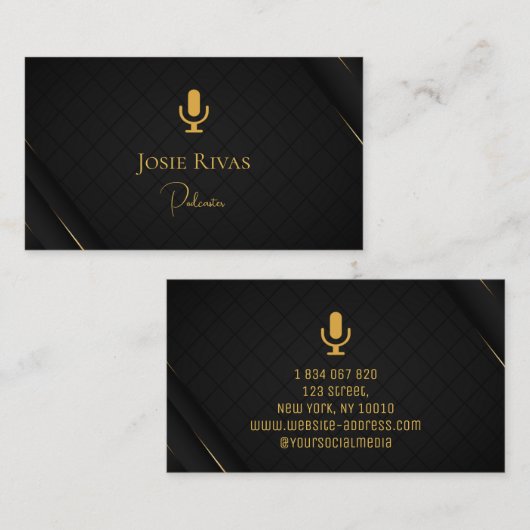 Podcast, Visitekaartje van Podcaster (Voorkant / Achterkant)