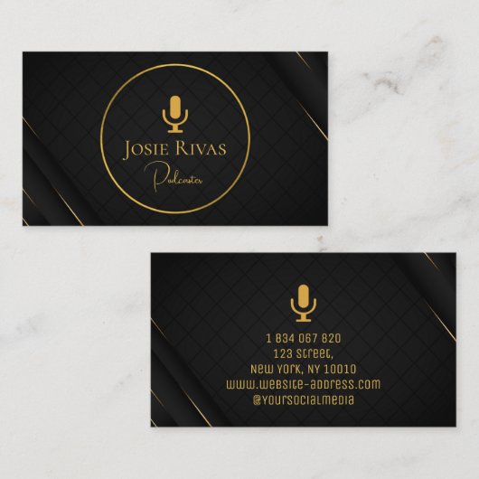 Podcast, Visitekaartje van Podcaster (Voorkant / Achterkant)