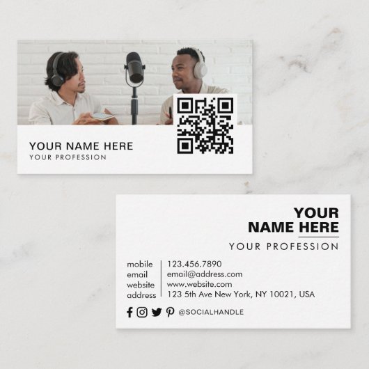 podcast visitekaartjes QR-code (Voorkant / Achterkant)