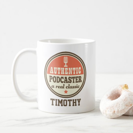 Podcaster Gift Funny Podcasting Jornalist Koffiemok (Met donut)