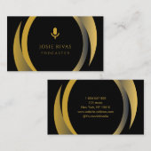 Podcaster, Podcast Zwart & Goud Visitekaartje (Voorkant / Achterkant)