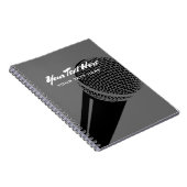 Podcastersnotitieboek met microfoonlogoontwerp notitieboek (Rechterzijde)
