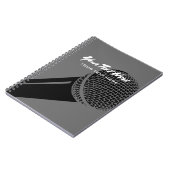 Podcastersnotitieboek met microfoonlogoontwerp notitieboek (Linkerzijde)
