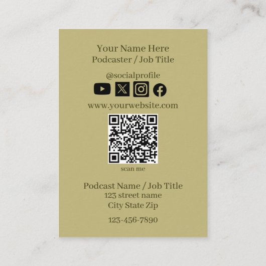 Podcasting Dragon Visitekaartje (Achterkant)