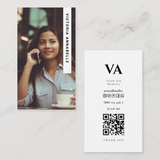 Podcasting & Hosting Foto QR Code Visitekaartje (Voorkant / Achterkant)